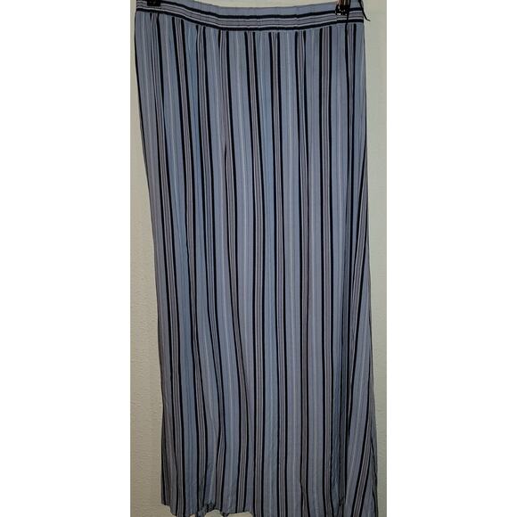 Love, Fire Nordstroms Blue Striped Double Front Slit Pencil Skirt Large Boho - Picture 3 of 4